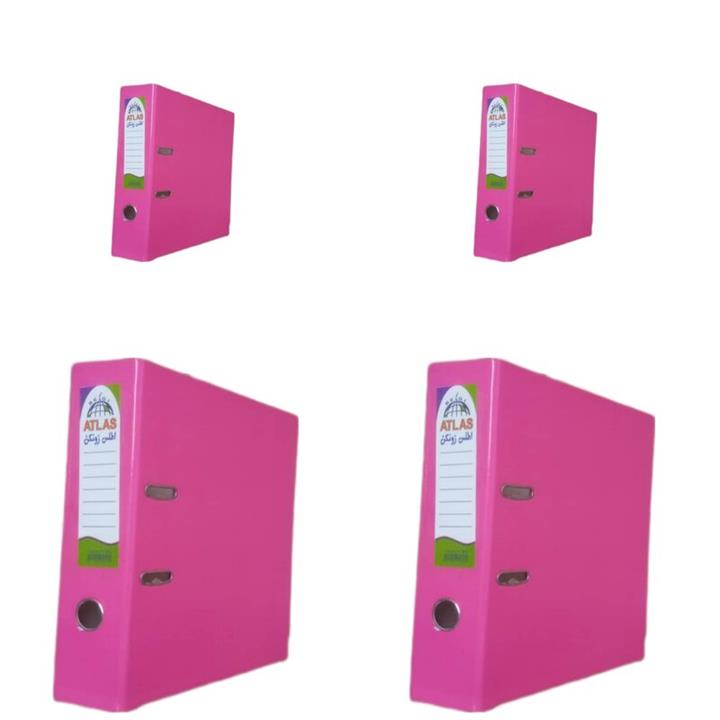 زونکن اطلس مدل  A4 لبه فلزی تیگل دار  صورتی( بسته 4 عددی)